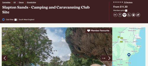 Slapton Sands Camping and Caravanning Club Site