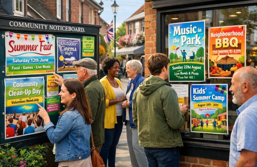 promoting local community events with eye-catching materials